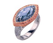 18kt White Gold Gregg Ruth Blue Marquise Diamond Ring