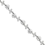 Sterling Silver CZ Flower Bracelet