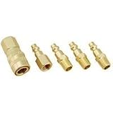 5-Piece Quick-Connect Air Coupler Set - Solid Brass