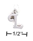 Sterling Silver Letter L Scrolled Charm