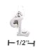 Sterling Silver Letter L Scrolled Charm