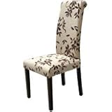 Set of 2 Floral Fabric Dinning Parson Chairs