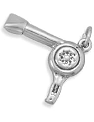 Sterling Silver Hair Blowdryer Charm