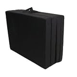 Elite's Hide-a-Mat Foam Tri-Fold Foldable Multifunctional Queen Size Black Exercise/Sleeping Mat