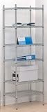 Trexus Shelving Unit Wire Adjustable 6 Tier Capacity 300kg each W610xD457xH1830mm Chrome
