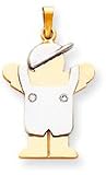 Boy With Cap And Overalls Charm, Yellow/White Gold