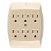 GE 54946 6-Outlet Grounded In-Wall Adapter, Ivory