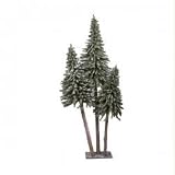 Downswept Flocked Triple Alpine Artificial Christmas Tree Cluster 3′ 4′ 5′