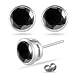 0.74-0.84 Cts Round A Black Diamond Stud Earrings in 14K White Gold