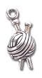 Solid Sterling Silver Yarn and Needles Charm
