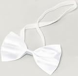 FREE POSTAGE White Dickie Bow tie