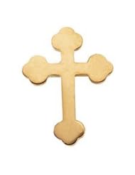 Cross Lapel Pin 14K Yellow Gold 11.00X08.00 mm