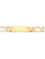 Genuine 14K Yellow Gold Hand-Polished Figaro Link Id Bracelet 8.5 Inches 100% Satisfaction Guaranteed.