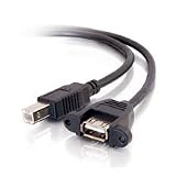 1ft USB 2.0 A Female to B Male Panel Mount Cable