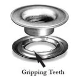 Buy #0 1 4'' Nickel Stimpson Grommets With Gripping Teeth Qty 500 by BuyGrommets