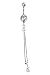 Stainless Steel Belly Ring with Clear CZ - Dangle