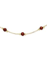 14K Chocolate Cultured Pearl & Bead Necklace - PR76-18"