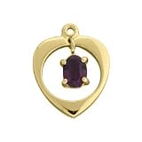 Heart Charm with Amethyst Birthstone