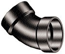 1-1/2 ABS 45 Degree Elbow Hub x Hub