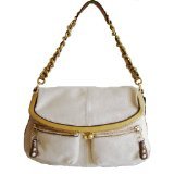 Coach Bleecker Python Framed Natural Foldover Kisslock Handbag 13783