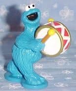 Sesame Street Cookie Monster Playing Drum 2.5" Pvc Figure Cake Topper Bakery Crafts