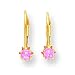 14k Leverback 3mm Pink CZ (Cubic Zirconia) Earrings