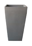 Fiberglass Planter - Edinburgh Style, Tall Column Planter, Metallic Charcoal Color, 30