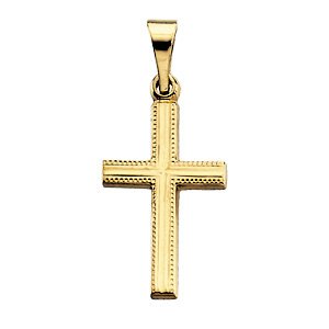 Genuine IceCarats Designer Jewelry Gift 14K Yellow Gold Cross Pendant. 15.00X09.50 Mm Cross Pendant In 14K Yellow Gold