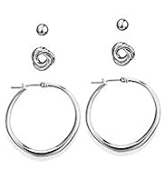 Silver Plated Assorted Trio Earrings Set
