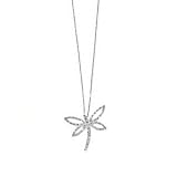 14K White Gold 0.01 ct. Diamond Dragonfly Necklace