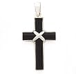 Black Onyx Cross Pendant Set in Fine 925 Silver