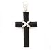 Black Onyx Cross Pendant Set in Fine 925 Silver