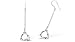 Twisted Stick and Triangle Dangling Earrings Sterling Silver