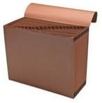 Expanding File, Letter, A-Z Tabs, 21 Pockets, 12"x10", Faux Leather SMDR117ALZ