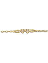 14K Yellow Gold - .08 ct Tw Diamond Heart Bracelet