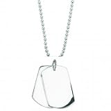 Mens Dog Tag Pendant Solid Silver - 20 inch chain