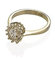 Gold Plated Cluster Diamanté Ring