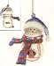 Los Angeles Angels MLB Striped Acrylic Snowman Ornament (3
