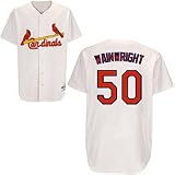 MLB Men's St.Louis Cardinals Adam Wainwright White Home Short Sleeve 6 Button Synthetic Replica Baseball Jersey Big & Tall  (White, XXXX-Large)