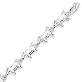 Sterling Silver Pig Bracelet - 7 Inch