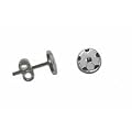 Soccer Ball Stud Post Earrings 6mm White