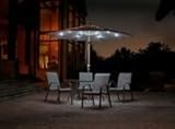 9ft Solar Power Aluminum Market Umbrella - Natural fabric