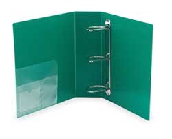 Dakota Designs 2LKF1 View Binder, D-Ring, 3 In, PP, Grn, PK6