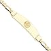 14K Pittsburgh Steelers Large Polished Name Id Bracelet w/Figaro Link