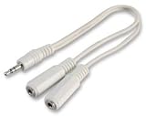 Ipod, Iphone, MP3 White headphone splitter cable. Ideal for splitting 1 Stereo signal into 2 for PC speakers, soundcard, personal stereo walkman, DJ, stereo Jack plug to 2 x jack sockets