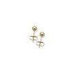 14k Yellow Gold Small (S) Size 3mm Ball Stud Earrings, Baby/Mens Fit, Hypoallergenic