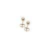 14k Yellow Gold Small (S) Size 3mm Ball Stud Earrings, Baby/Mens Fit, Hypoallergenic