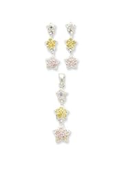 Genuine IceCarats Designer Jewelry Gift Sterling Silver Multi Cz Stars Earrings And Pendant Set