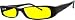 NIGHT DRIVING GLASSES WITH CANARY YELLOW POLYCARBONATE DOUBLE SIDED ANTI-REFLECTIVE COATING, SCRATCH COATING AND UV PROTECTION - BLACK PLASTIC FRAME - 54-16-135