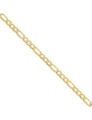 14k Gold 4.75mmSemi-Solid Figaro Chain 7 Inches